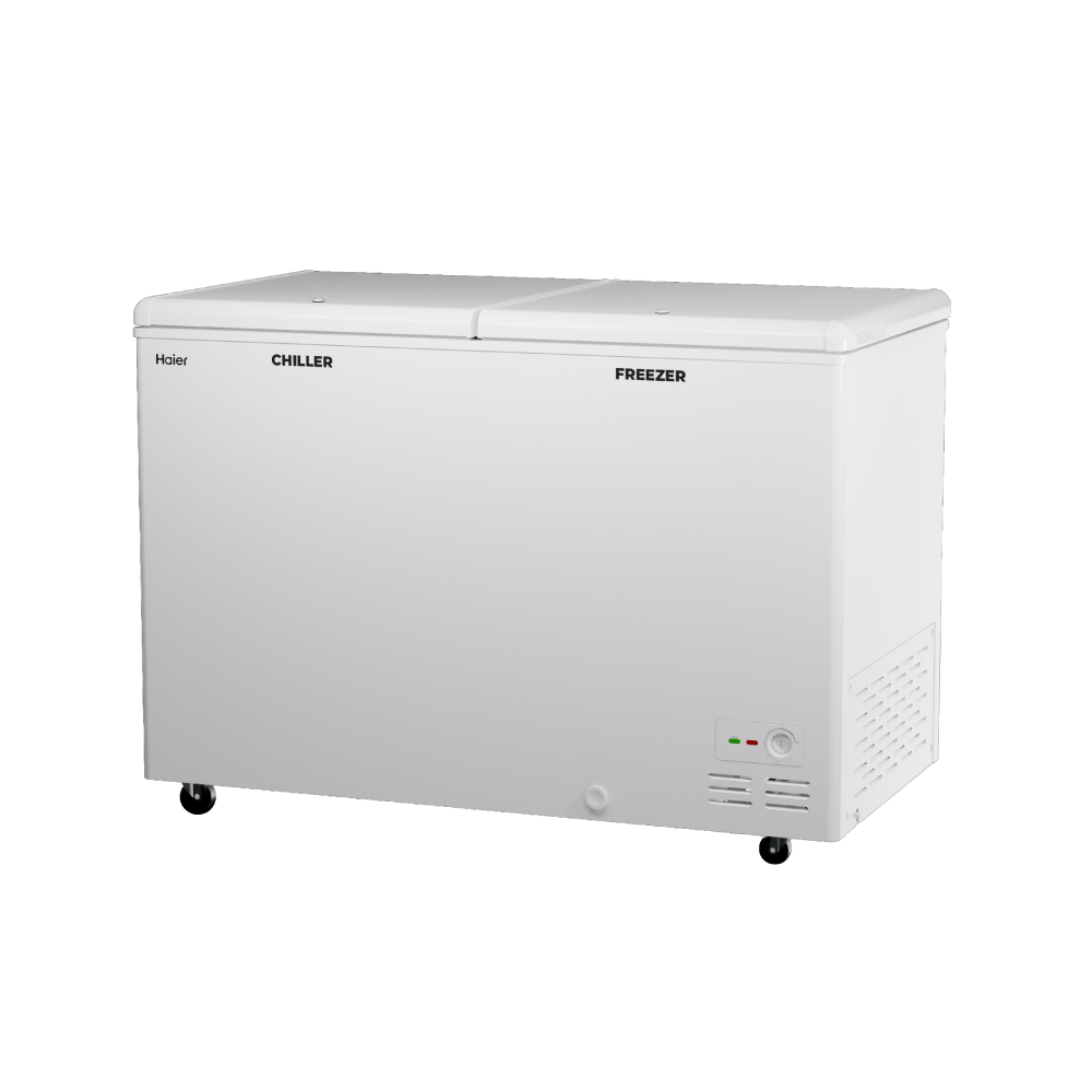 Haier 550 ltr, double door -  White Colour ,Dual Compartment Combo Chest Freezer